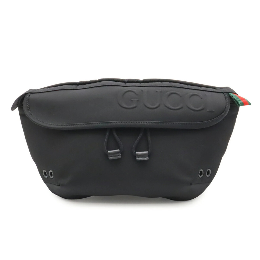 GUCCI Nylon Small Belt Bag, Body Waist Pouch, Hip Black, 804262